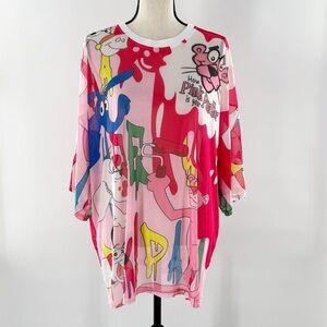 Pink Panther Graphic Women's Sheer Top